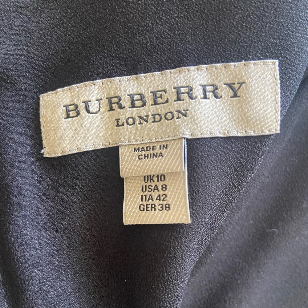 Burberry V-Neck Midi Dress-size 8 - Picture 7 of 7